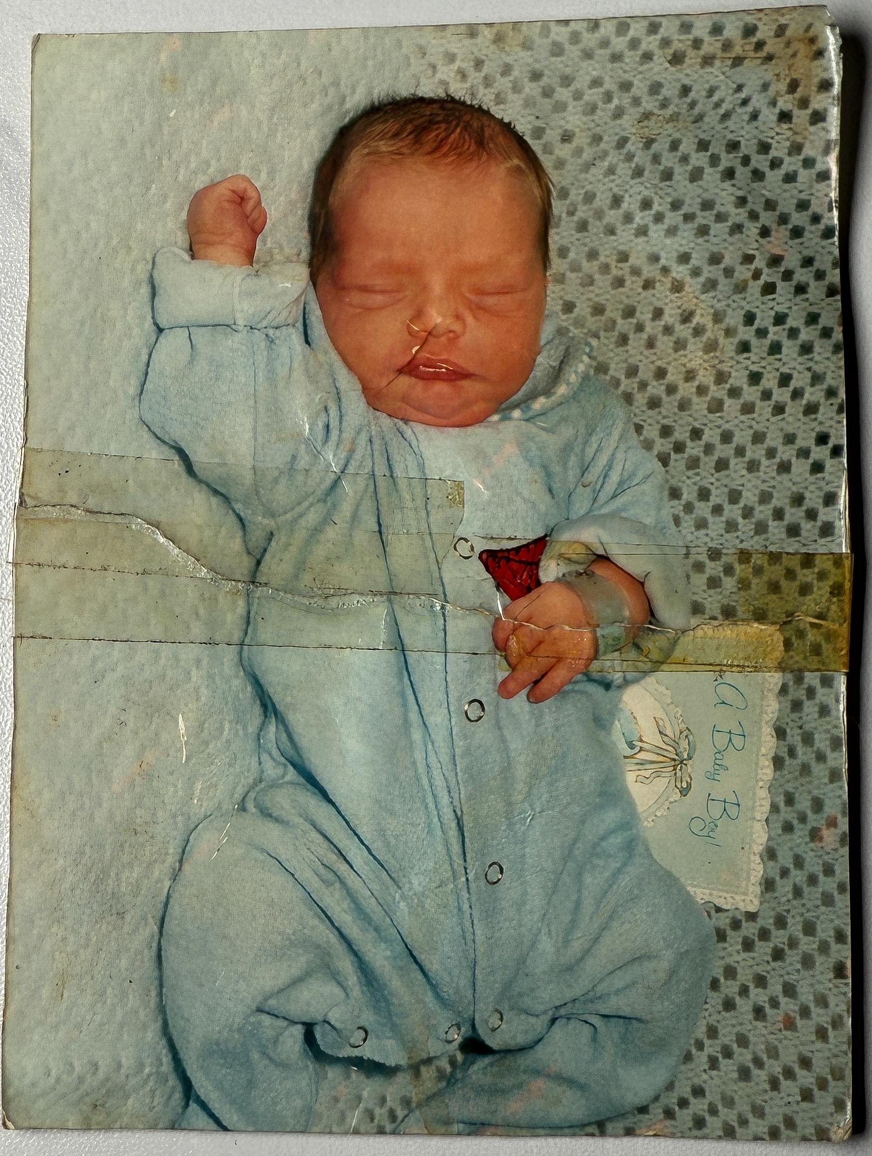 A newborn baby photo of Andy Lee